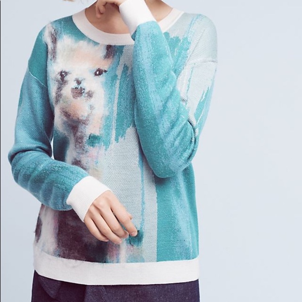 Anthropologie Llama Sweater